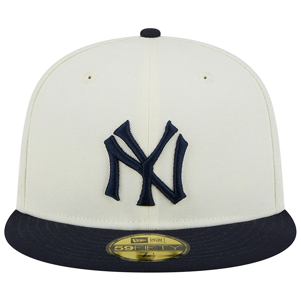 Men's New Era Stone/Navy York Yankees Retro 59FIFTY Fitted Hat