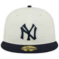 Men's New Era Stone/Navy York Yankees Retro 59FIFTY Fitted Hat