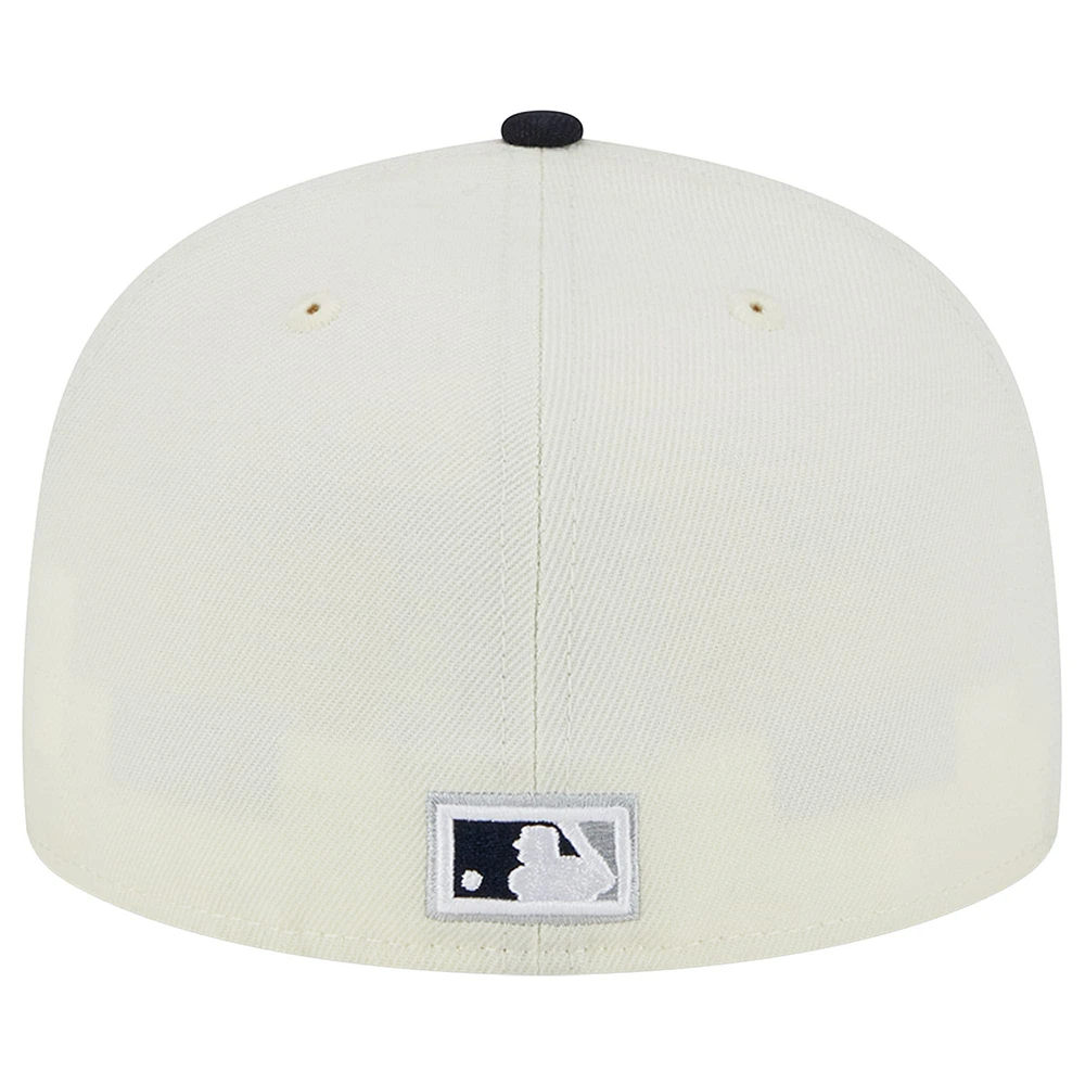 Men's New Era Stone/Navy York Yankees Retro 59FIFTY Fitted Hat