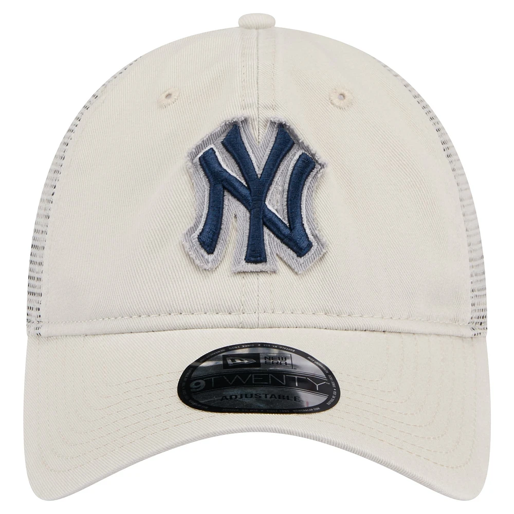Men's New Era Stone New York Yankees Game Day Trucker 9TWENTY Snapback Hat