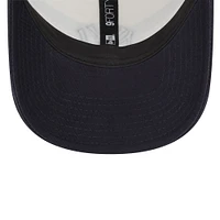 Men's New Era White/Navy New York Yankees Team Stripe Trucker 9FORTY Snapback Hat