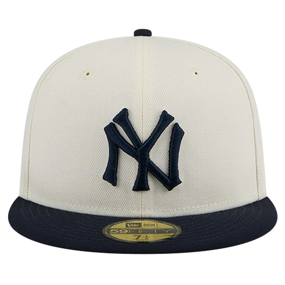 Men's New Era White York Yankees Cooperstown Collection Chrome 59FIFTY Fitted Hat