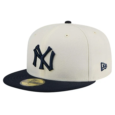 Men's New Era White York Yankees Cooperstown Collection Chrome 59FIFTY Fitted Hat