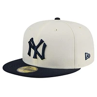 Men's New Era White York Yankees Cooperstown Collection Chrome 59FIFTY Fitted Hat