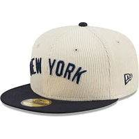 Men's New Era White York Yankees  Corduroy Classic 59FIFTY Fitted Hat