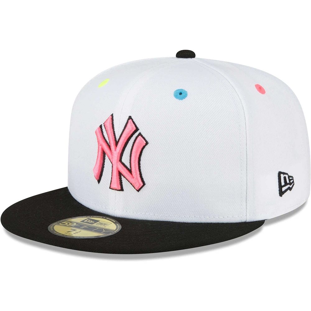 Men's New Era White York Yankees Neon Eye 59FIFTY Fitted Hat