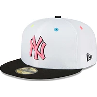 Men's New Era White York Yankees Neon Eye 59FIFTY Fitted Hat