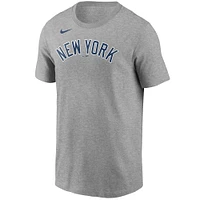 Men's Nike Derek Jeter Gray New York Yankees Name & Number T-Shirt