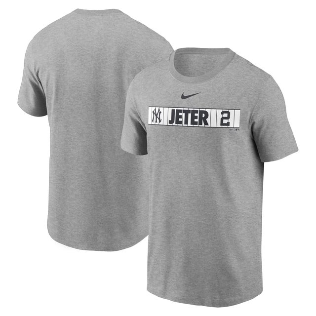 T-shirt de vestiaire Nike Derek Jeter pour homme, gris chiné, New York Yankees