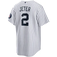 Men's Nike Derek Jeter White/Navy New York Yankees 2020 Hall of Fame Induction Home Replica Player Name Jersey