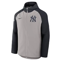 Men's Nike Gray/Navy New York Yankees Authentic Collection Performance Raglan Full-Zip Jacket