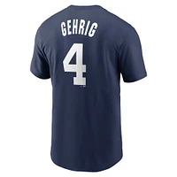 Men's Nike Lou Gehrig Navy New York Yankees Cooperstown Collection Fuse Name & Number T-Shirt