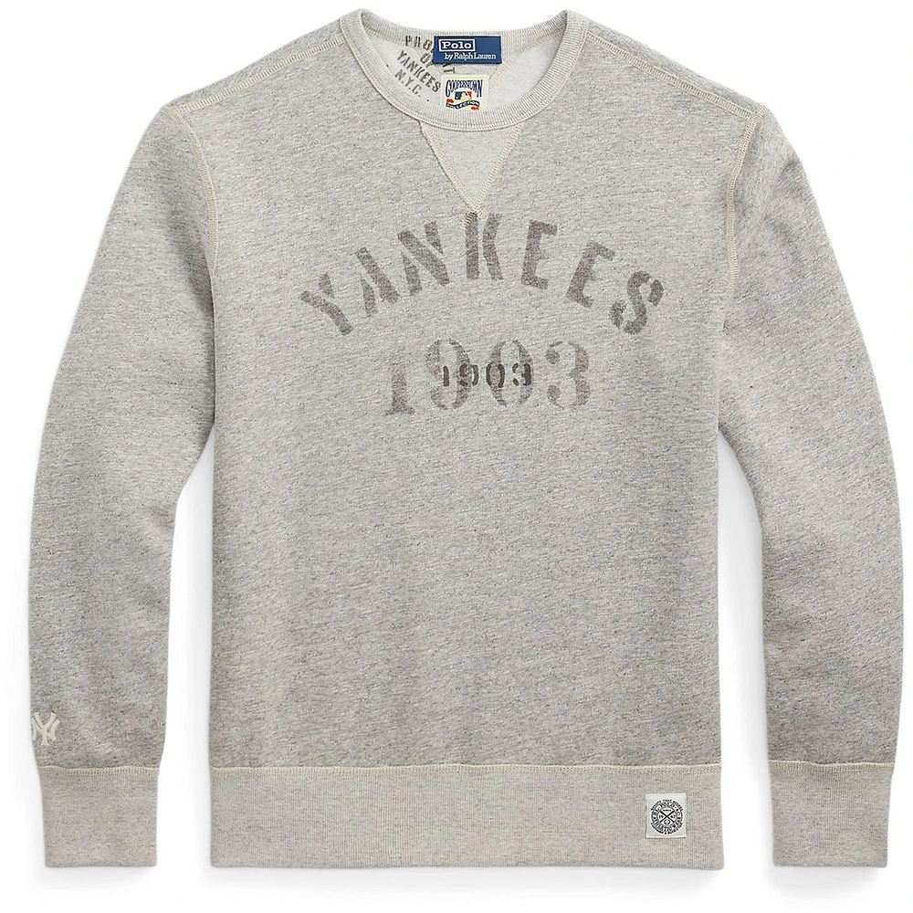 Men's Polo Ralph Lauren  Heather Gray New York Yankees Pullover Sweatshirt