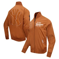 Men's Pro Standard Brown New York Yankees Paint The City Twill Full-Zip Jacket