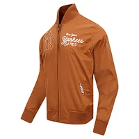 Men's Pro Standard Brown New York Yankees Paint The City Twill Full-Zip Jacket