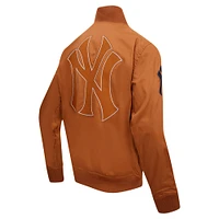 Men's Pro Standard Brown New York Yankees Paint The City Twill Full-Zip Jacket