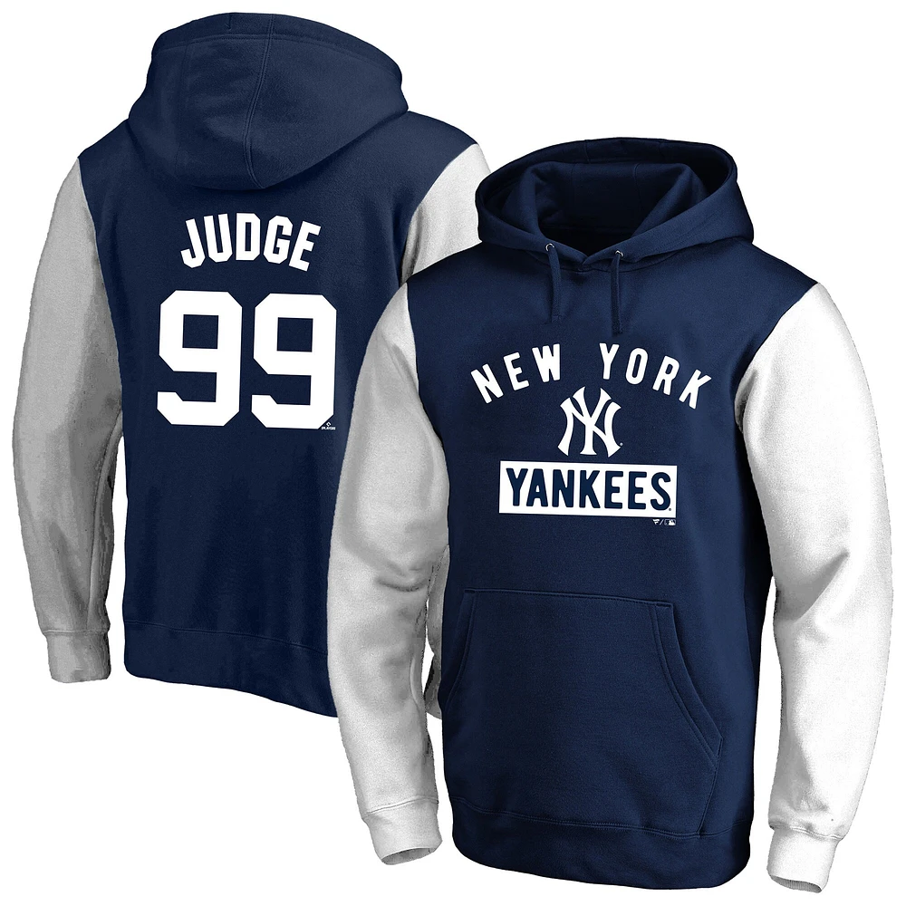Men's Profile Aaron Judge Navy New York Yankees Big & Tall Name Number Fleece Pullover Hoodie