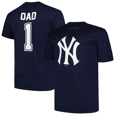T-shirt pour hommes Profile Navy New York Yankees Big & Tall #1 Dad