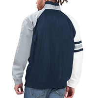 Men's Starter Navy/Gray New York Yankees Elite Raglan Half-Zip Jacket