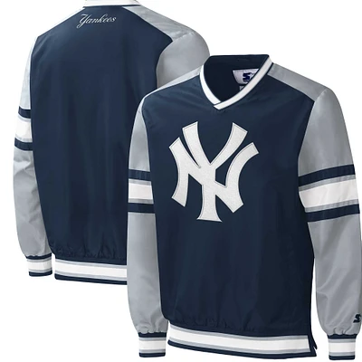 Coupe-vent à encolure en V Yardline des New York Yankees Starter bleu marine pour homme