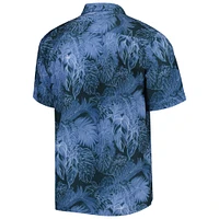 Men's Tommy Bahama Navy New York Yankees Big & Tall Luminescent Fronds Camp IslandZone Button-Up Shirt