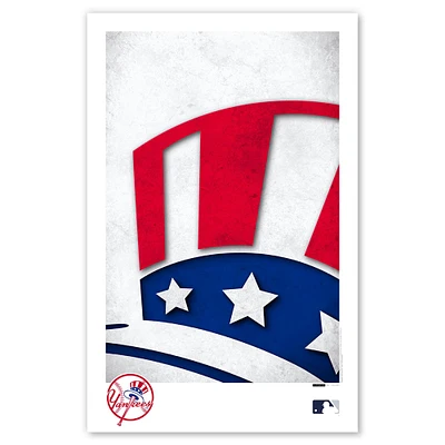 Yankees de New York 11" x 17 " Logo minimaliste affiche imprimée