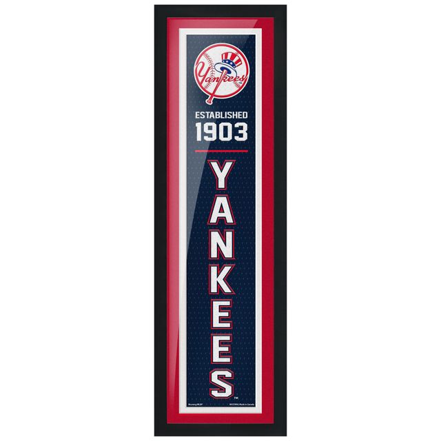 Yankees de New York - 6'' x 22'' Oeuvre encadrée établie