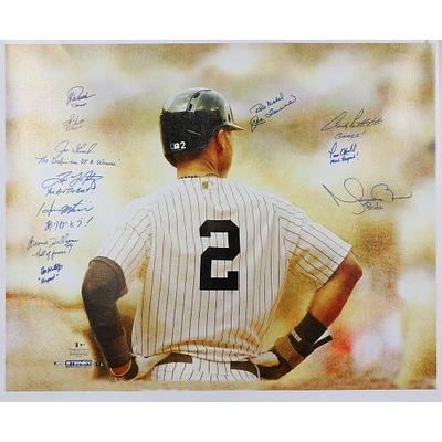 New York Yankees Multi-Signed 30" x 38" Derek Jeter Tribute Canvas with Multiple Inscriptions