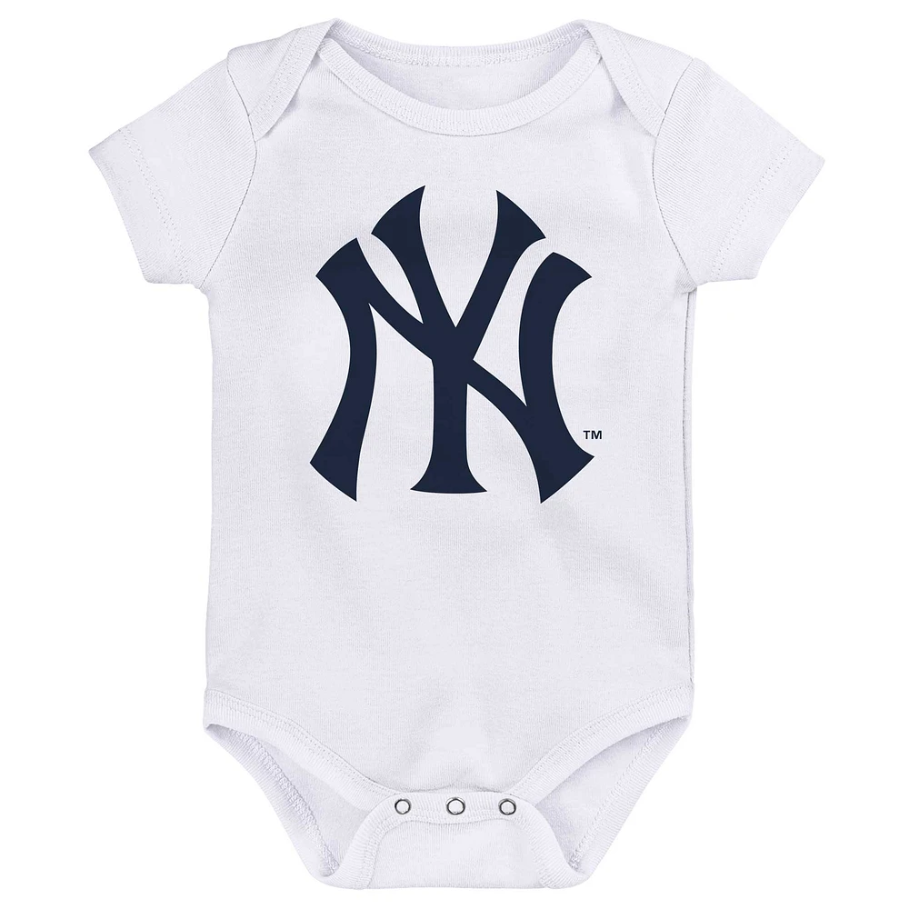 Newborn & Infant Navy/White/Heathered Gray New York Yankees Minor League Player - Three-Pack Bodysuit Set