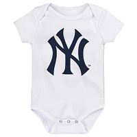 Newborn & Infant Navy/White/Heathered Gray New York Yankees Minor League Player - Three-Pack Bodysuit Set