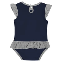 Newborn  Navy New York Yankees Fan Cheer Bodysuit, Bib & Bootie Set