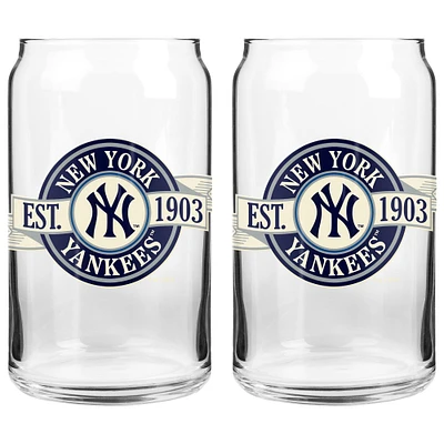 The Sports Vault New York Yankees 16 oz. Two-Pack Can Glass Set