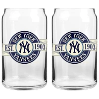The Sports Vault New York Yankees 16 oz. Two-Pack Can Glass Set