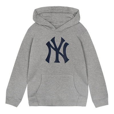 Sweat à capuche en polaire gris chiné avec logo principal des Yankees de New York pour tout-petit