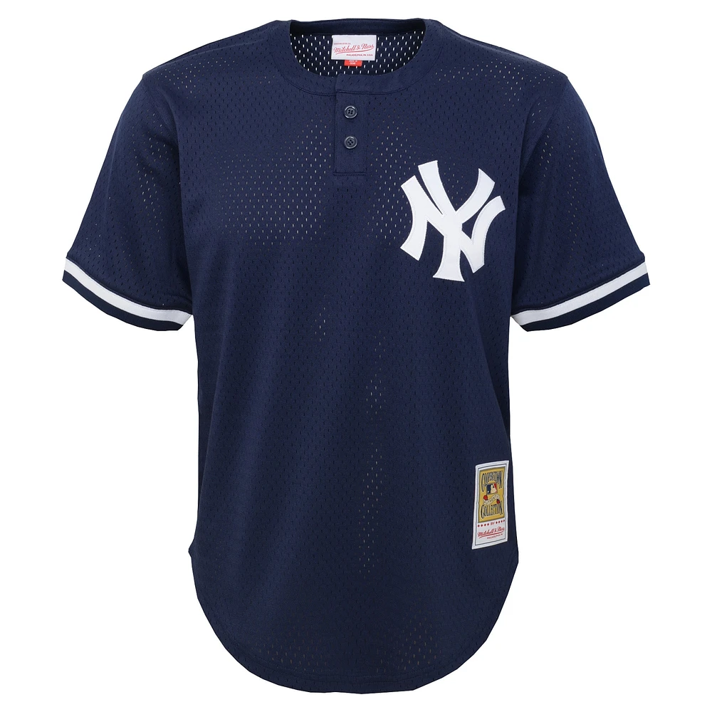 Maillot d'entraînement au bâton en maille pour tout-petit Mitchell & Ness Derek Jeter bleu marine New York Yankees Cooperstown Collection
