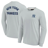 T-shirt unisexe Fanatics gris New York Yankees Elements super doux à manches longues