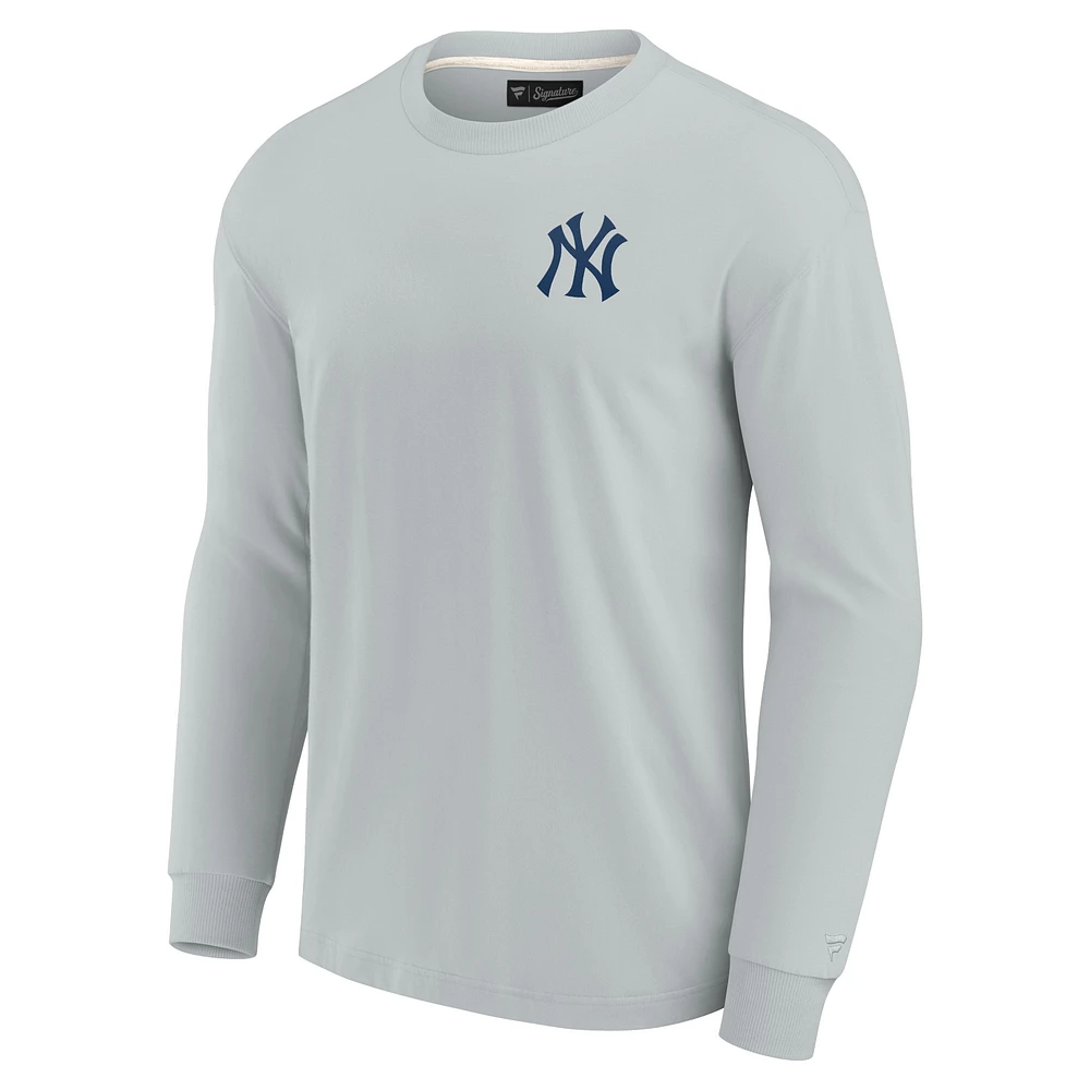 T-shirt unisexe Fanatics gris New York Yankees Elements super doux à manches longues