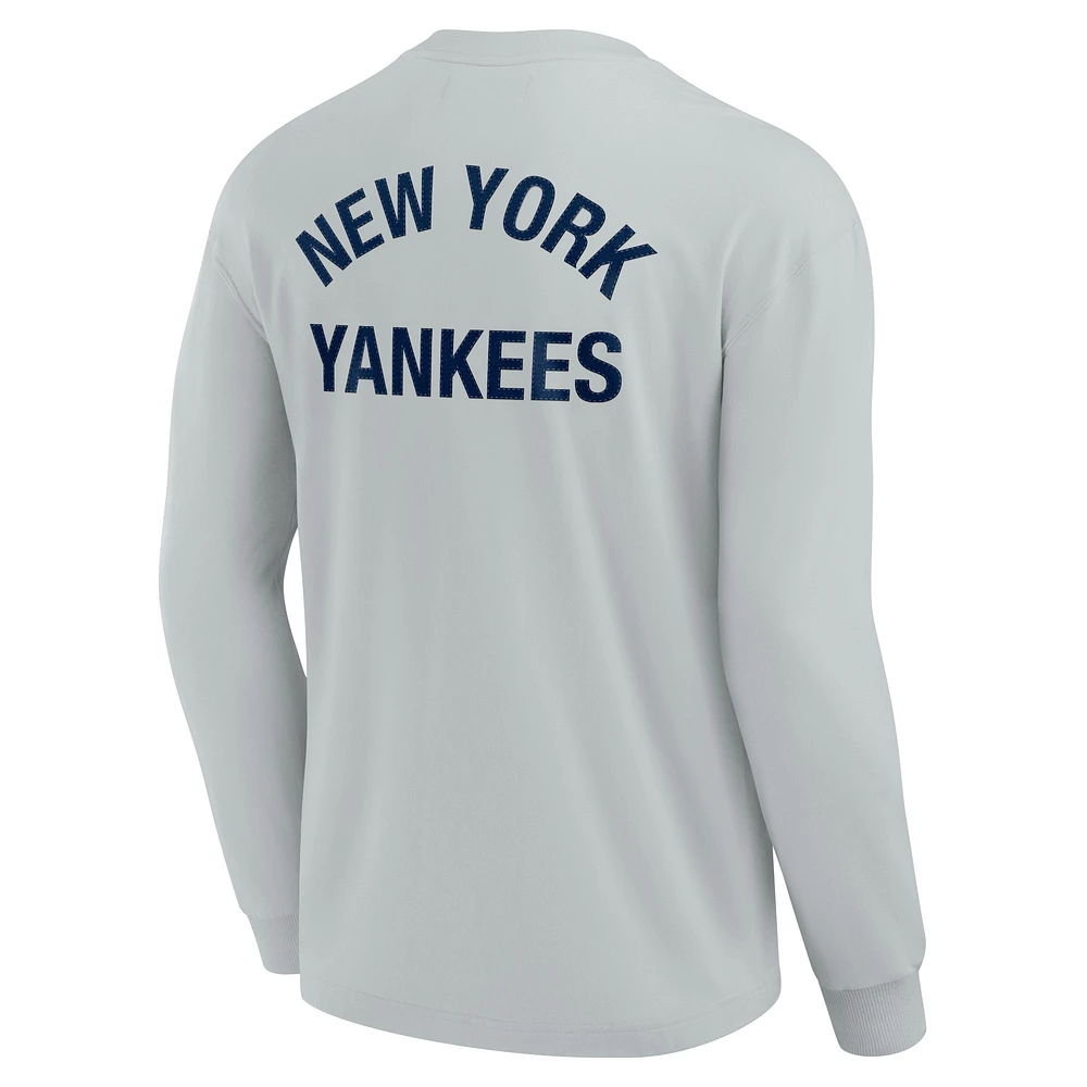 T-shirt unisexe Fanatics gris New York Yankees Elements super doux à manches longues