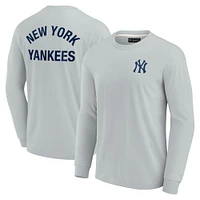 T-shirt unisexe Fanatics gris New York Yankees Elements super doux à manches longues