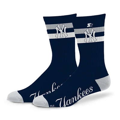Chaussettes unisexes Starter New York Yankees Team Color Two-Stripe Crew
