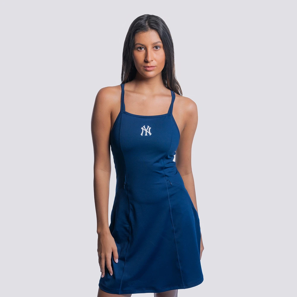 Women's Lusso  Navy New York Yankees Ciara Strappy Dress