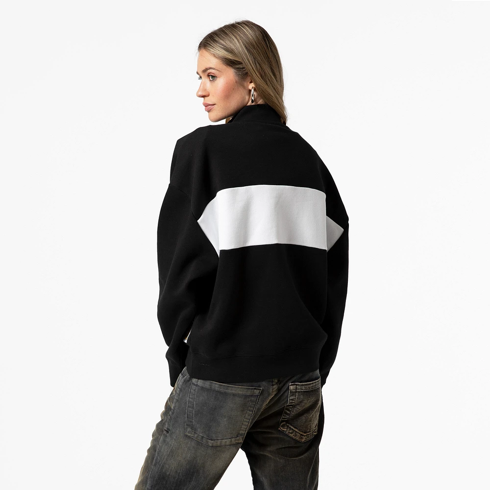 Women's Mitchell & Ness Black New York Yankees Quarter-Zip Pullover Top