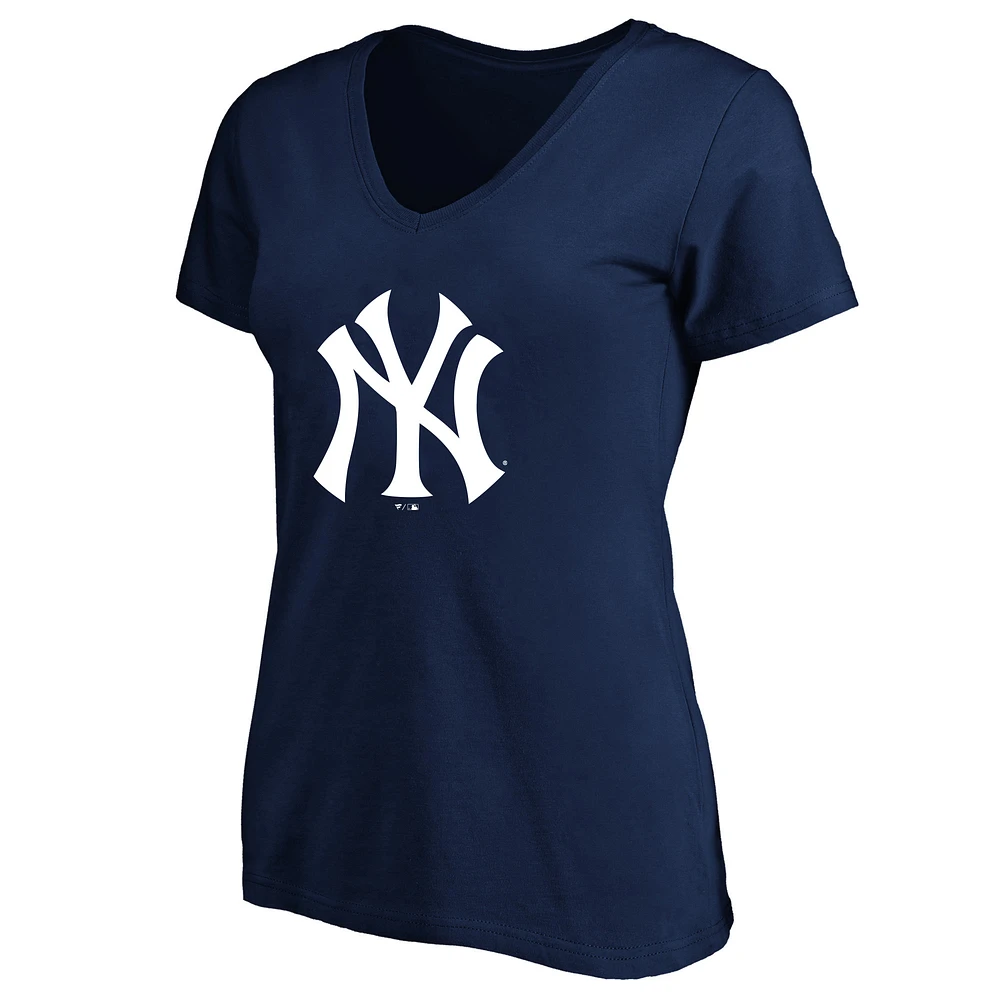 Women's Profile Aaron Judge Navy New York Yankees Plus Name & Number V-Neck T-Shirt