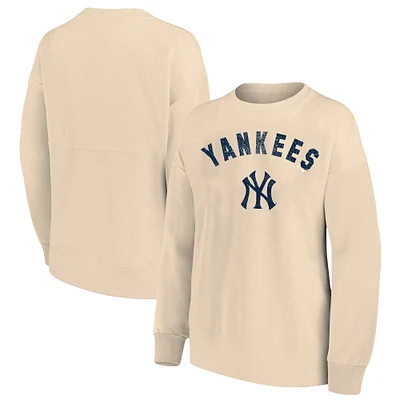 Sweat-shirt en molleton français grande taille pour femme Profile Oatmeal New York Yankees