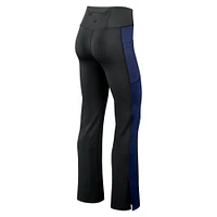 Women's Fanatics Black New York Yankees Studio Fitted Flared Leggings