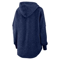 Women's Fanatics Heather Navy New York Yankees Luxe Pullover Hoodie