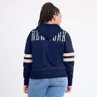 Women's Fanatics Navy New York Yankees Bold Move Notch Neck High Hip Hoodie