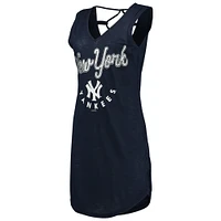 Women's G-III 4Her by Carl Banks Navy New York Yankees Game Time Slub Beach V-Neck