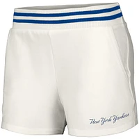 Women's Lusso  White New York Yankees Maeg Tri-Blend Pocket Shorts