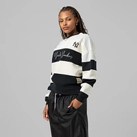 Women's Mitchell & Ness  Gray/Black New York Yankees Cooperstown Collection Blocked Fleece Pullover Sweatshirt